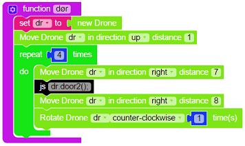 Bilde av koden for å bruke ScriptCraft til å lage en dobbeltdør