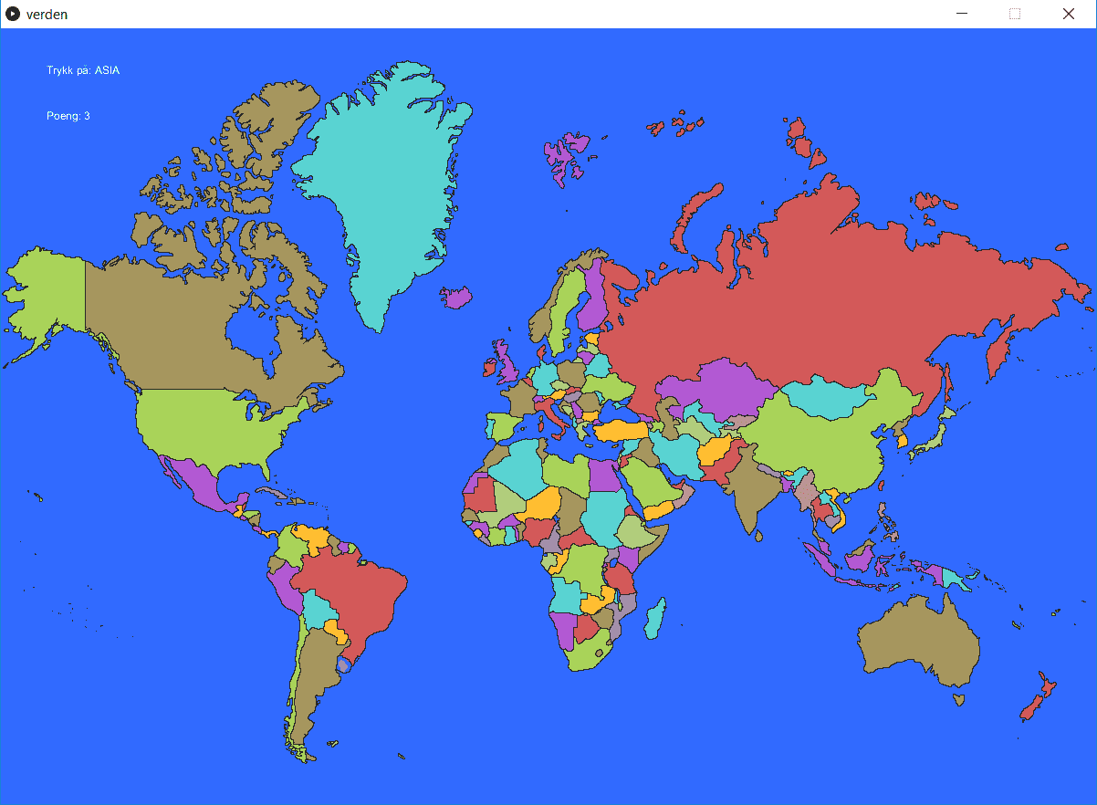 Bilde av det ferdige verdenskart spillet
