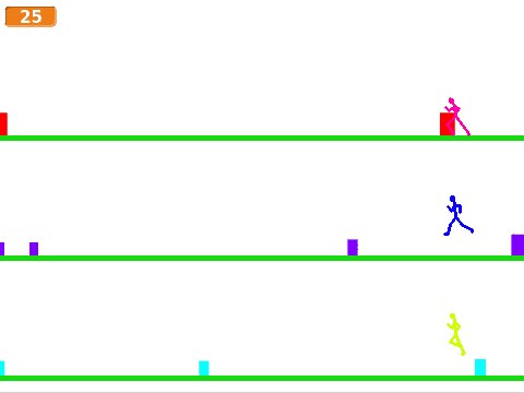 Illustrasjon av et ferdig hoppehelt spill