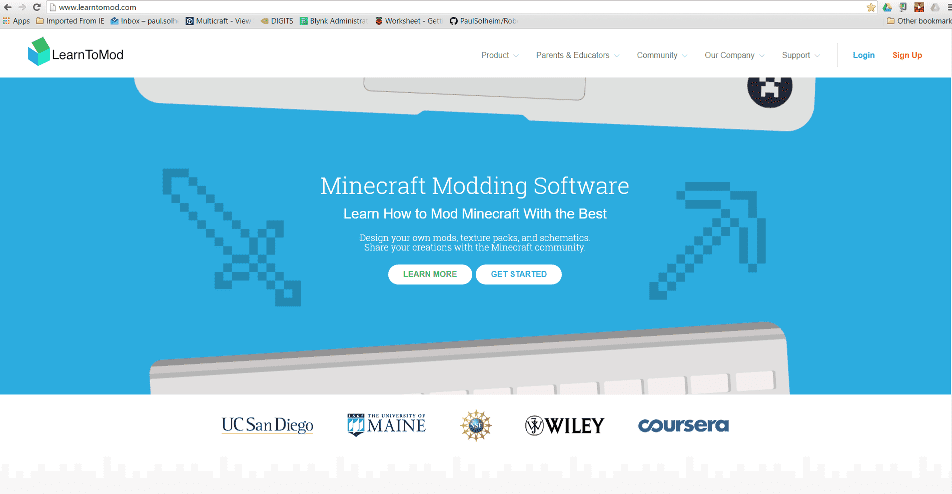 Bilde av nettsiden til Learn2Mod