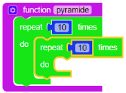 Bilde funksjonen pyramide bestående av en dobbel for-løkke