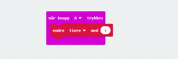Bilete av korleis få knapp A til å auke tiarar med 1