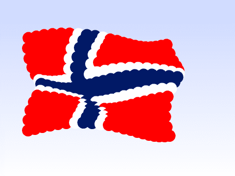 Bilde av Norges flagg som vaier i vind