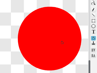 Bilde av en liten rød fyllt disk i Scratch