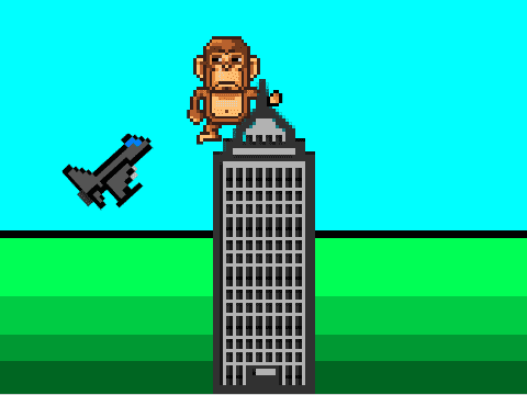 Bilde av King Kong som passer seg for fly